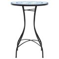 vidaXL Mozaikový bistro stolík, modro biely Ø50x70 cm, keramika