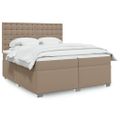 vidaXL Boxspring posteľ s matracom kapučínová 200x200 cm umelá koža