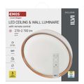LED nástenné svietidlo ILVI, kruhové 45 W, stmievateľné so zmenou CCT, biela + drevo