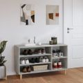 vidaXL Botník betónovo sivý 102x36x60 cm spracované drevo