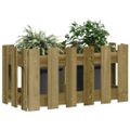 vidaXL Záhradný kvetináč s dizajnom plotu 60x30x30 cm impregn.borovica