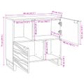vidaXL Servírovacia skriňa Biela 80 x 33 x 75 cm mangový masív