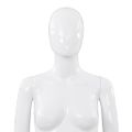 vidaXL Dámska figurína, sklenený podstavec, lesklá biela 175 cm