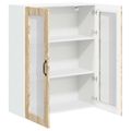 vidaXL Nástenný sklenený kabinet LUCCA Dub sonoma 80 x 31 x 100 cm