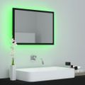 vidaXL LED kúpeľňové zrkadlo čierne 60x8,5x37 cm, akryl