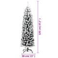 vidaXL Úzky umelý vianočný stromček, zasnežený, zelený 120 cm, PVC