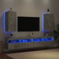vidaXL TV nástenné skrinky s LED svetlami 2 ks betón.sivé 30,5x35x70cm