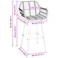 vidaXL Barová stolička 2 ks Prírodná 55 x 52 x 92 cm Ratan a železo