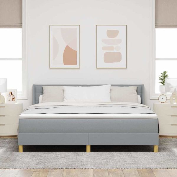 vidaXL Posteľ s pružinovým rámom Svetlosivá 200 x 180 cm látka
