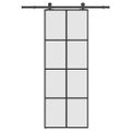 vidaXL Posuvné dvere s kovaním 76x205 cm ESG sklo a hliník