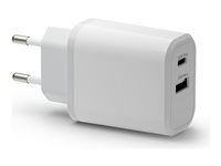 Sieťový adaptér - 30 Watt - 3 A - PD/PPS - 2 výstupné konektory (USB-C, USB) - biela - Európa