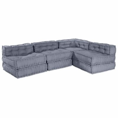 vidaXL Modulová pohovka 4 pcs Sivá Látka