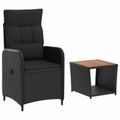 vidaXL Záhradný lounge set 2 ks Čierna