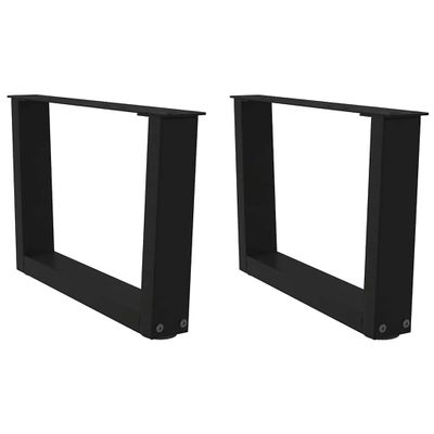 vidaXL Nohy konferenčného stolíka v tvare V, 2 ks, čierne, 50 x (30-31,3) cm, oceľové