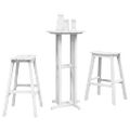 vidaXL Záhradný bar set 3 ks Biela HDPE