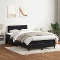 vidaXL Posteľný rám boxspring s matracom a LED čierny 120x210 cm zamat