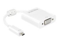 Adaptér VGA - 19 pin micro HDMI Type D (M) do HD-15 (VGA), mini-phone stereo 3.5 mm, Micro-USB typ B (iba napájanie) (F) - 17 cm - biela