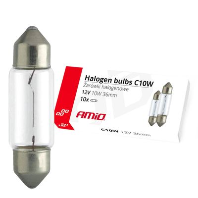 Halogénová žiarovka C10W Festoon 36mm 12V 10ks