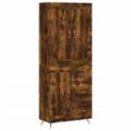 vidaXL Vysoká skrinka dymový dub 69,5x34x180 cm spracované drevo