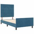 vidaXL Posteľ s pružinovým rámom Tmavomodrá 100 x 200 cm Zamat