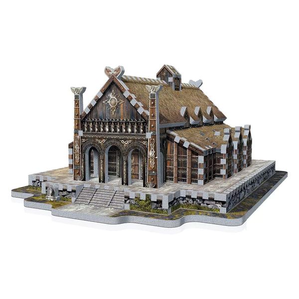 3D Puzzle Pán prsteňov - Zlatá sieň Edoras, 445 dielikov