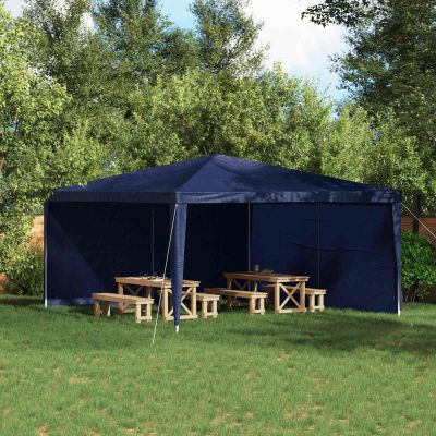 vidaXL Bočná stena párty stanu 2 pcs Modrá 400 x 195 cm PE a oceľ