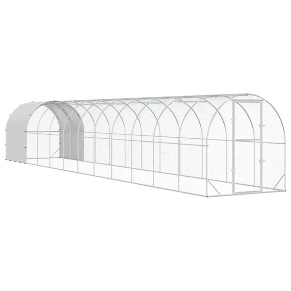 vidaXL Kurník pre kurčatá Strieborná 1200 x 200 x 200 cm