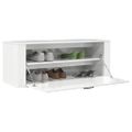 vidaXL Botník lesklý biely 100x35x38 cm spracované drevo