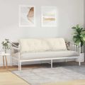 vidaXL Poduška na chrbát Krémová 180 x 50 cm Kordúrová tkanina