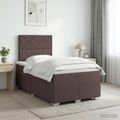 vidaXL Posteľ boxspring s matracom Tmavohnedá 120 x 190 cm Látka