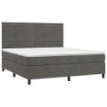 vidaXL Posteľný rám boxspring s matracom tmavosivý 160x200 cm zamat