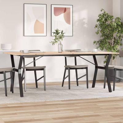 vidaXL Jedálenský stolík v tvare Y 200x100x75 cm borovica a oceľ