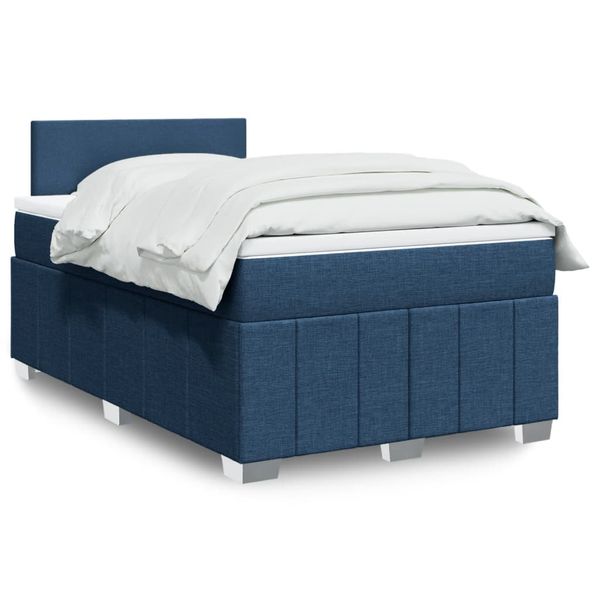 vidaXL Boxspring posteľ s matracom modrá 120x200 cm látka