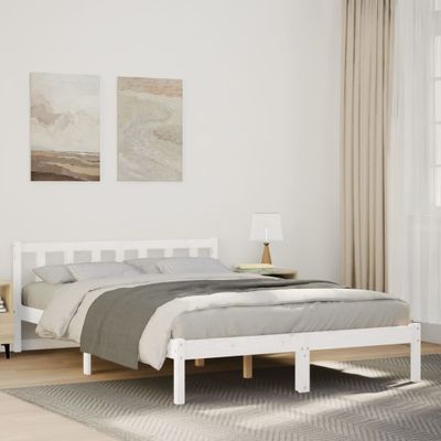 vidaXL Extra dlhá posteľ bez matraca biela 160x220 cm masívna borovica