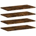 vidaXL Nástenné police 4 ks dymový dub 60x30x1,5 cm kompozitné drevo
