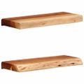 vidaXL Nástenné police 2 ks 40x20x3,5 cm, akáciový masív