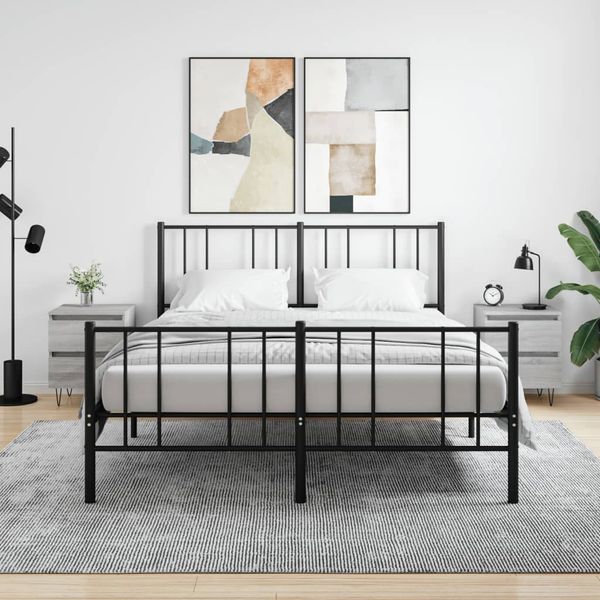 vidaXL Nočné stolíky 2 ks sivý dub sonoma 40x35x50 cm kompozitné drevo