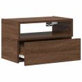 vidaXL Nástenný nočný stolík hnedý dub 45x26x28,5 cm