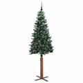 vidaXL Úzky vianočný stromček s 300 LED-i so stojanom Zelená 210 cm