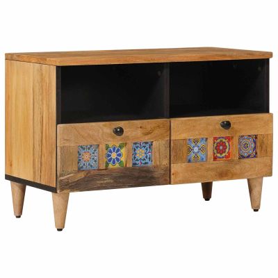 vidaXL TV skrinka Prírodná 70 x 33 x 46 cm Masívne mango drevo