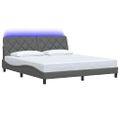 vidaXL Rám postele s LED bez matraca tmavosivá 180x200 cm látka