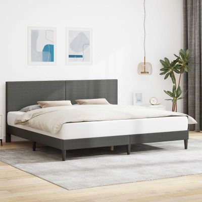 vidaXL Rám postele Tmavosivá 180 x 200 cm Kordúrová tkanina