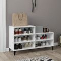 vidaXL Botník lesklý biely 102x36x60 cm spracované drevo