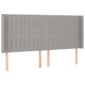 vidaXL Čelo postele s LED bledosivé 183x16x118/128 cm látka