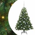 vidaXL Umelý vianočný stromček s 150 LED-i Zelená 120 cm PE a PVC