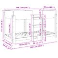 vidaXL Poschodová posteľ pre deti Staré drevo 80 x 200 cm