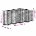 vidaXL Oblúkové gabionové koše 20 ks 400x30x140/160 cm pozink. železo
