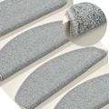 vidaXL Schodové rohože 15 ks 65x24x4 cm svetlosivé polkruhové veľké