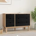 vidaXL Zásuvkový kabinet so zásuvkou OTTA Čierna 111 x 43 x 73,5 cm