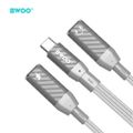 BWOO BZ68 2 v 1 adaptér USB C - 2 x USB C porty sivý